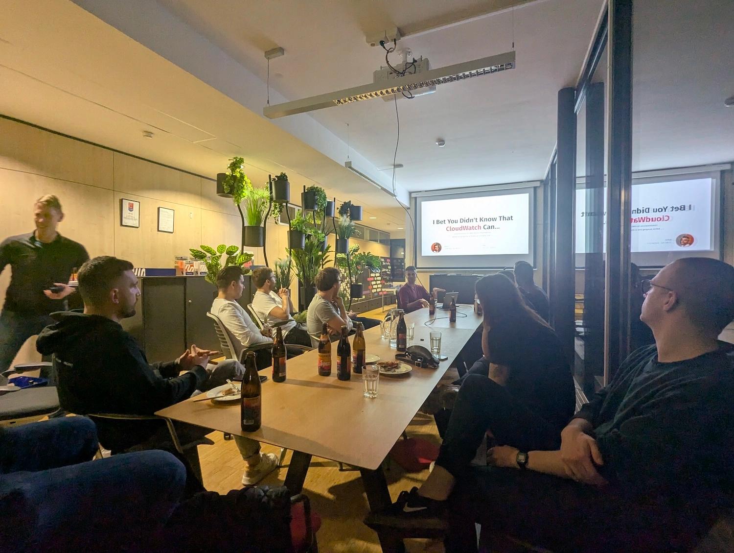 Tobias Schmidt speaking at AWS User Group Heilbronn 2024