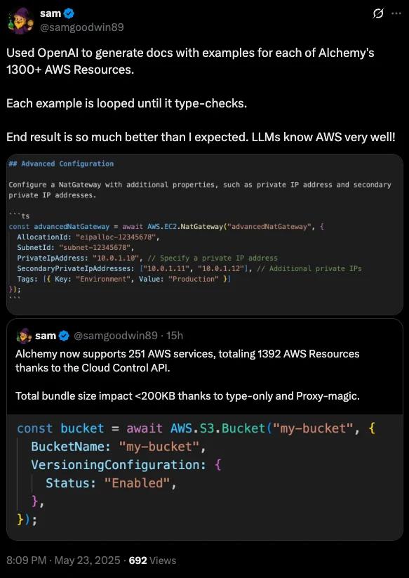Alchemy auto-generating resources and documentation with LLMs