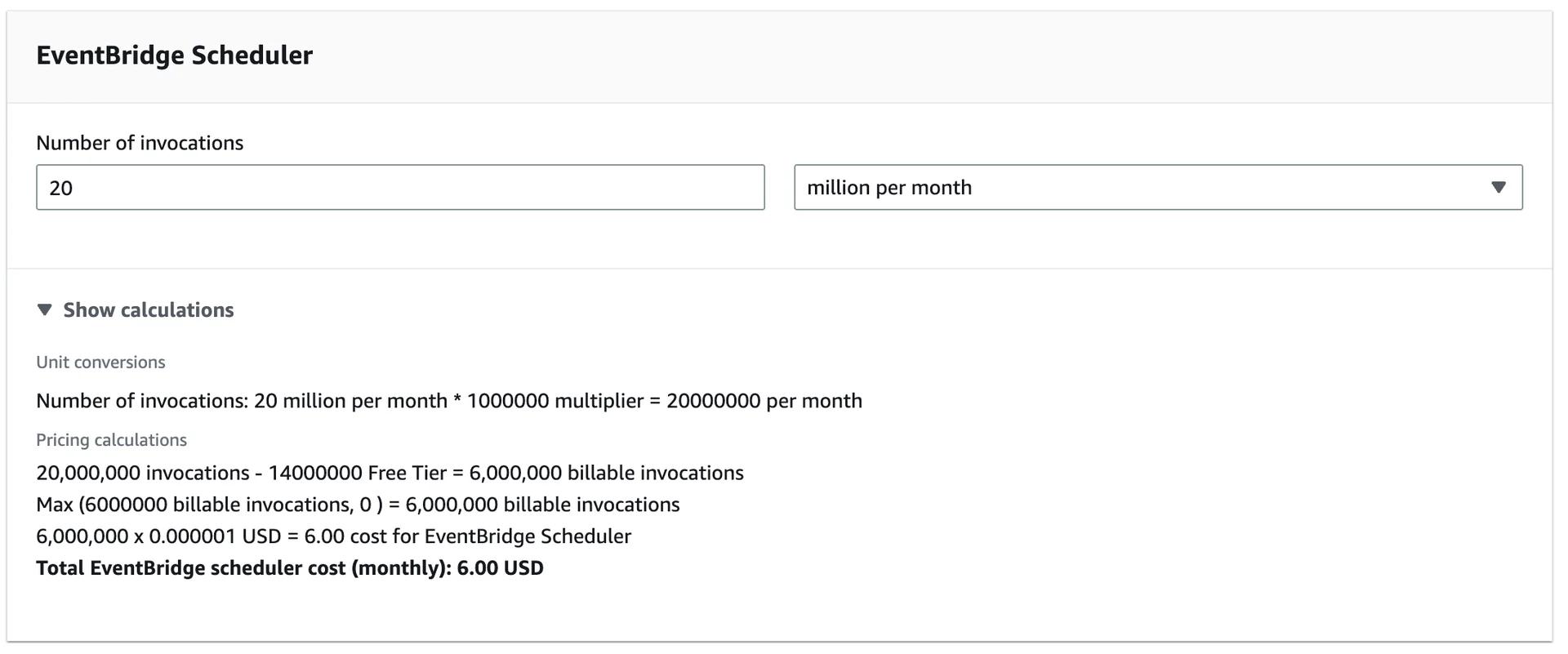 EventBridge Scheduler Pricing