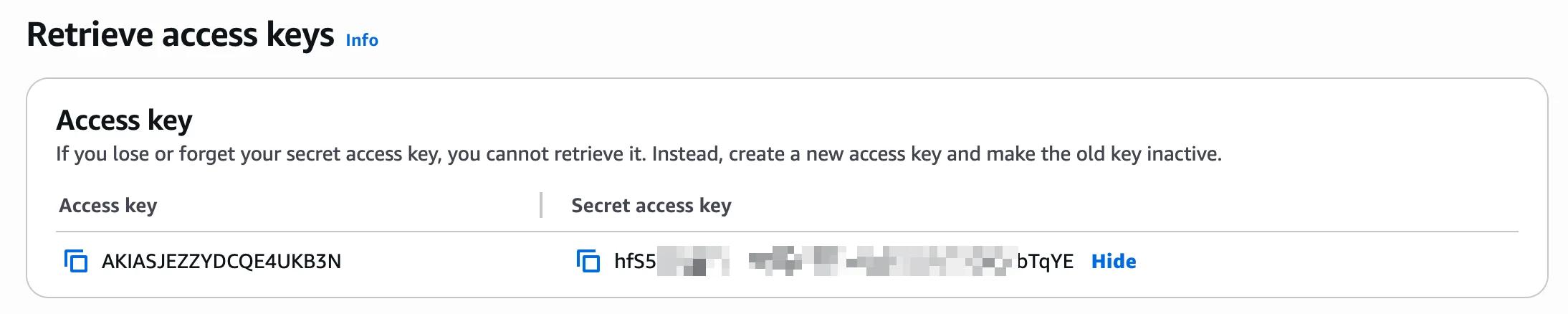 Access Key Created