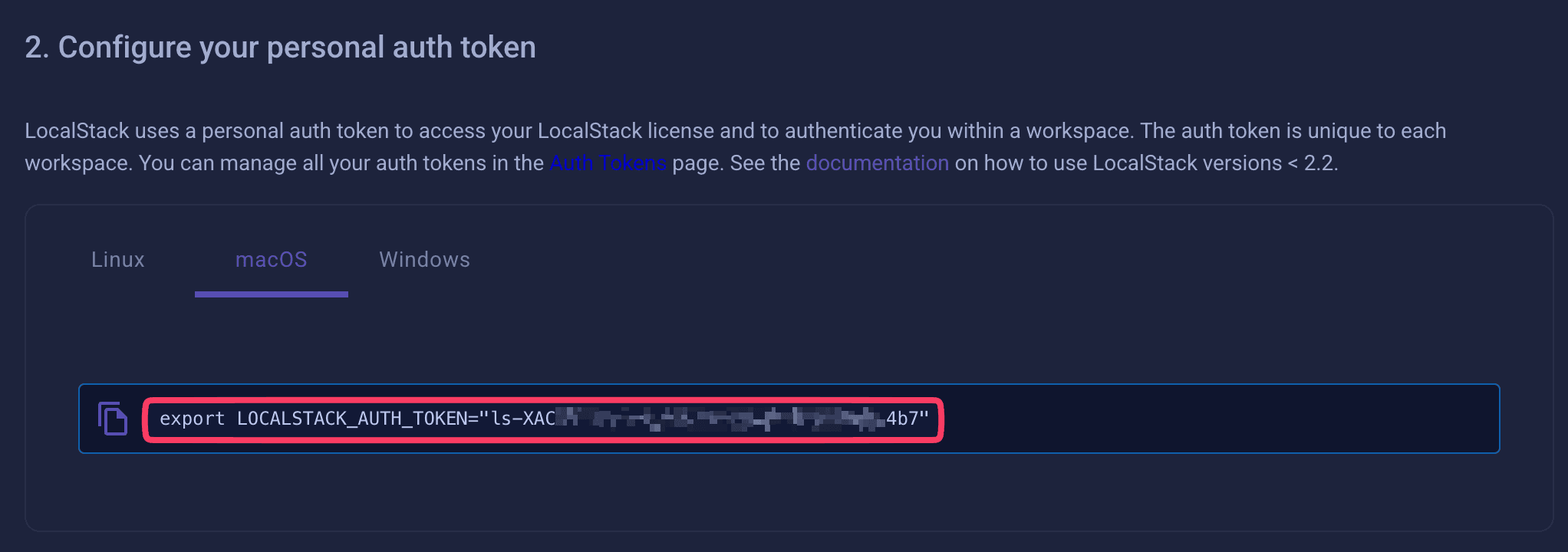 LocalStack Auth Token