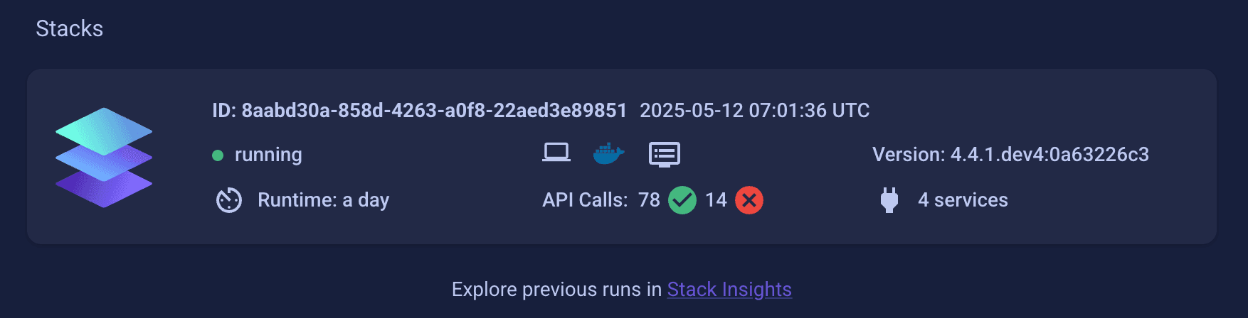 Resources shown in the LocalStack Dashboard