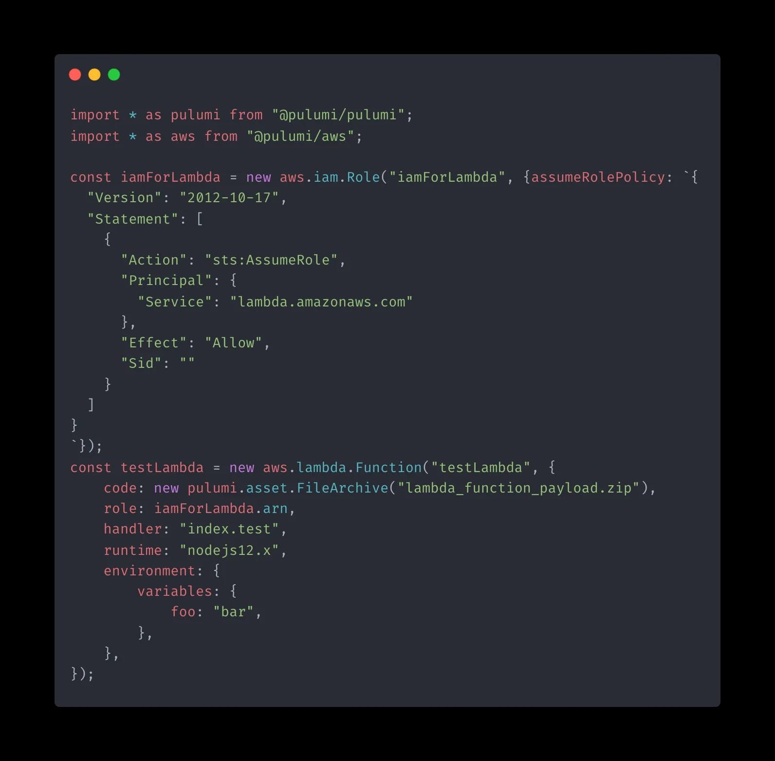 AWS Developer Tools Pulumi