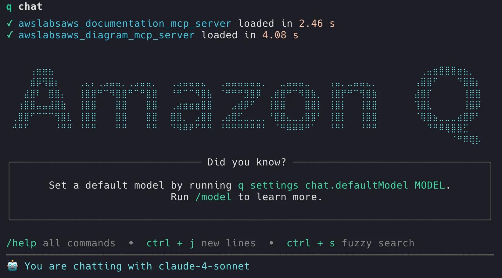 Starting up Amazon Q with our MCP servers Starting up Amazon Q with our MCP servers