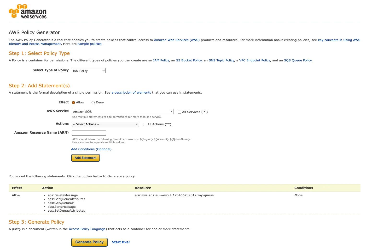 AWS Policy Generator for easily creating fitting IAM Policies. AWS Policy Generator for easily creating fitting IAM Policies.