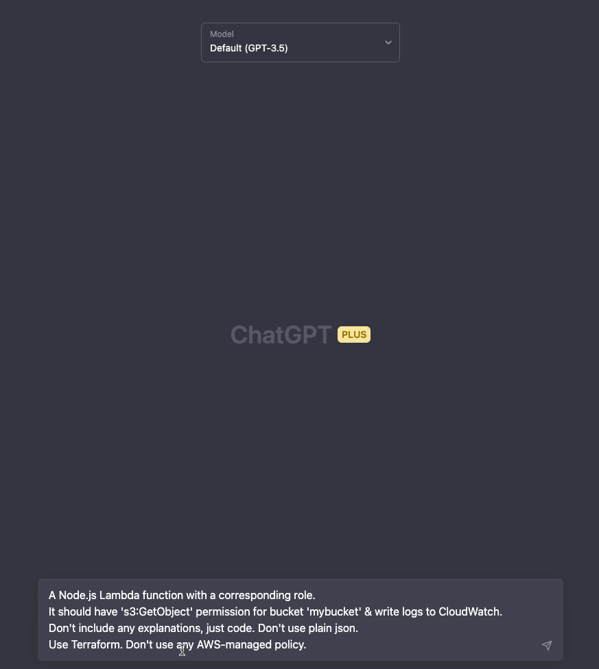 Improving IAM Policies Generation results at ChatGPT by fine-tuning the prompts. Improving IAM Policies Generation results at ChatGPT by fine-tuning the prompts.