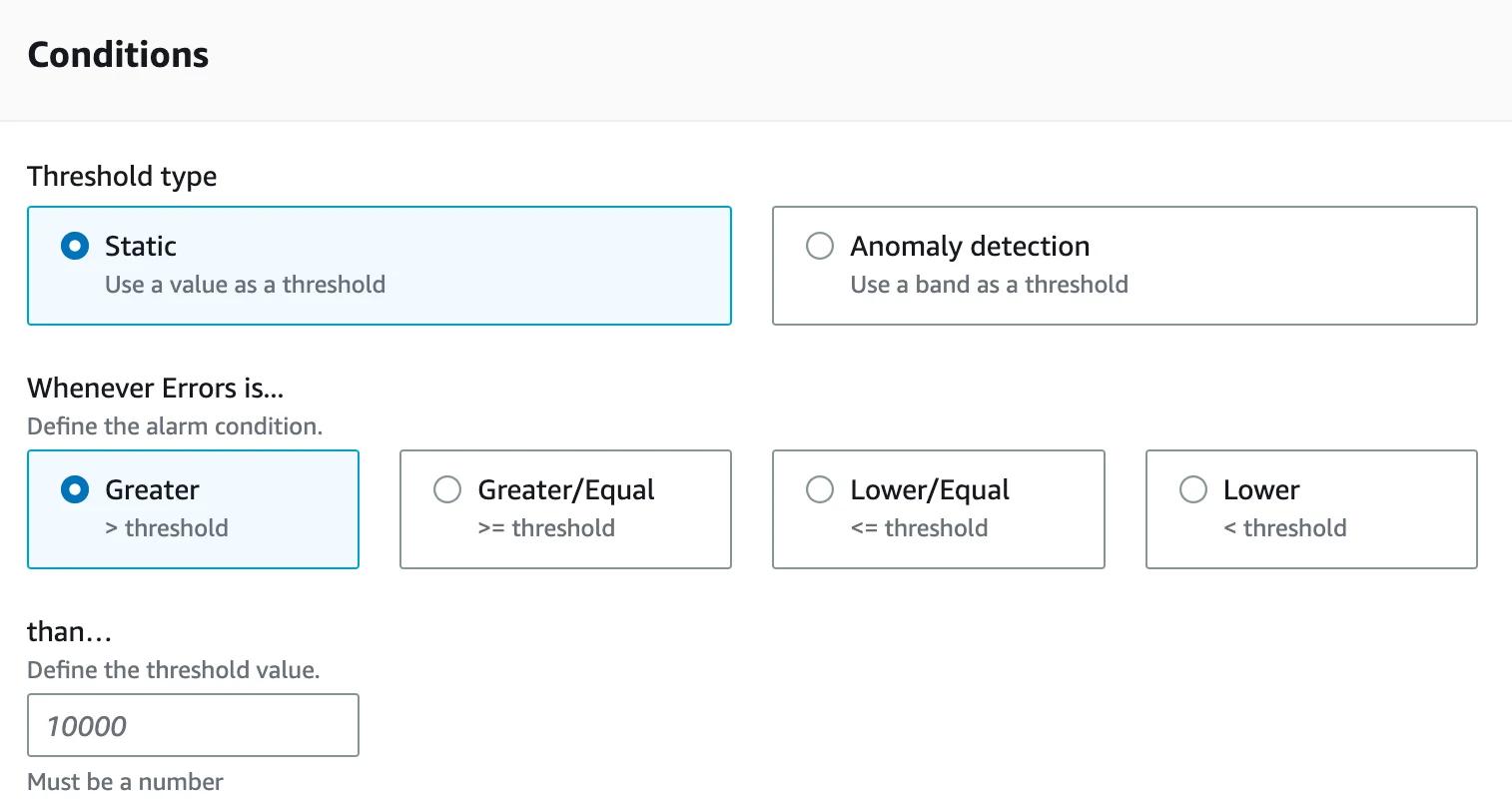 Define thresholds for when alarms should go off Define thresholds for when alarms should go off