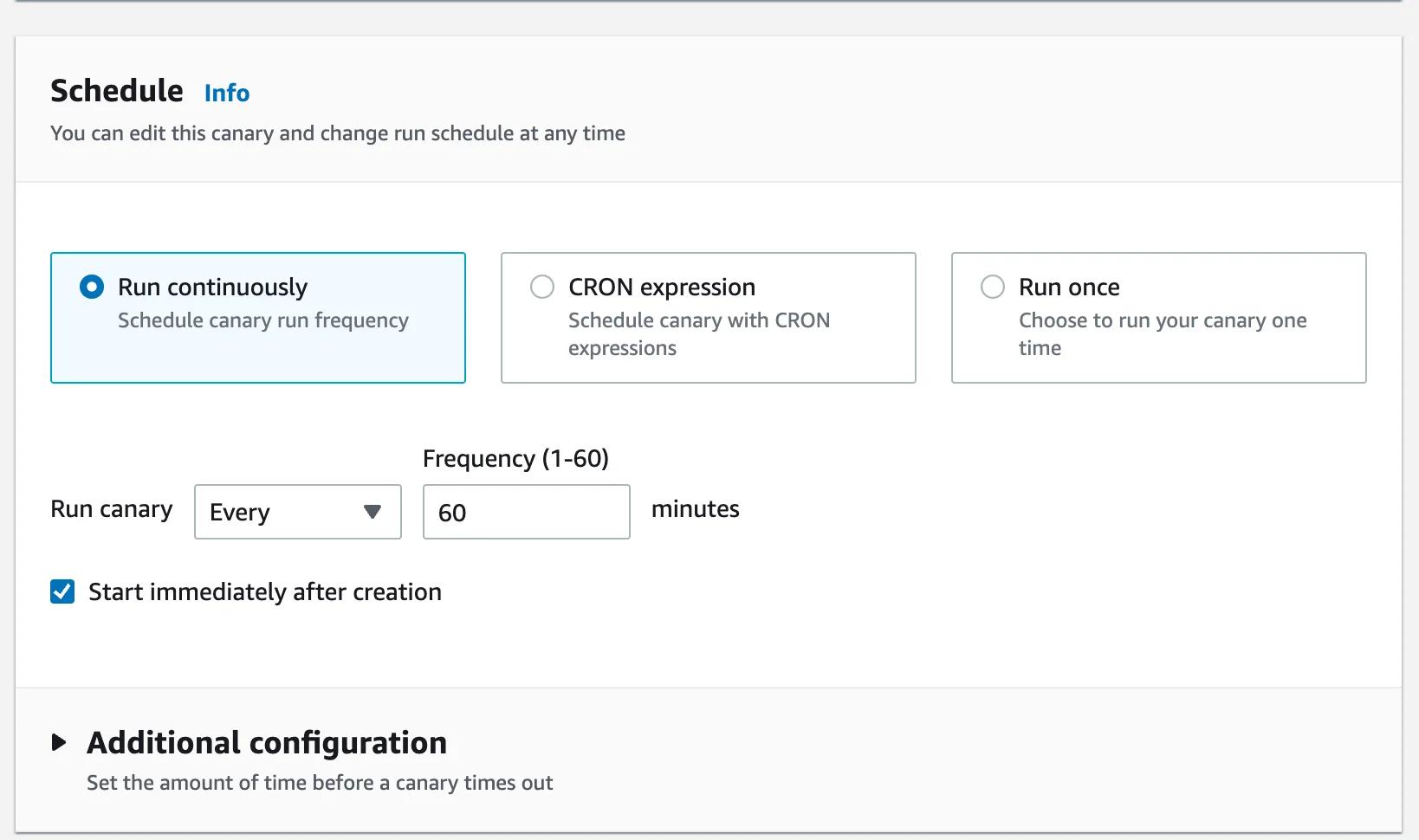 CloudWatch Synthetics Schedule Canary CloudWatch Synthetics Schedule Canary