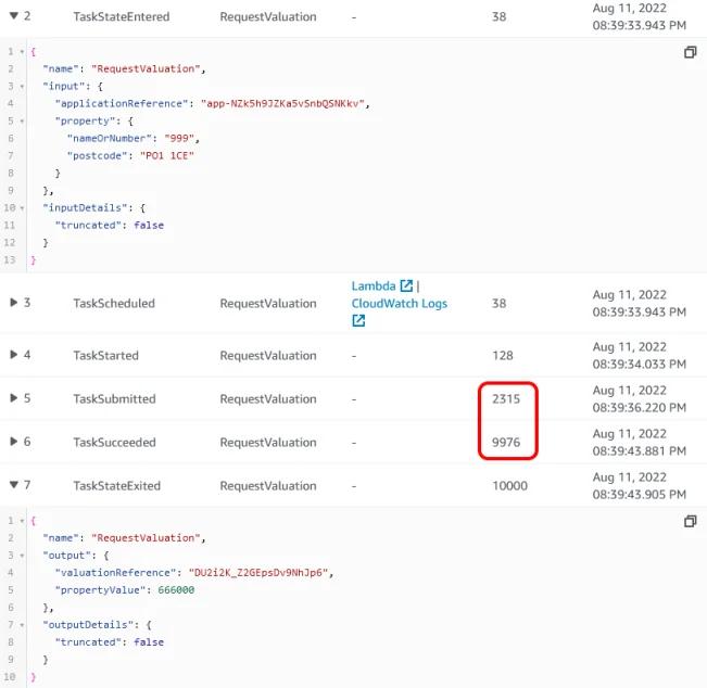 AWS Console graph inspector showing transition AWS Console graph inspector showing transition