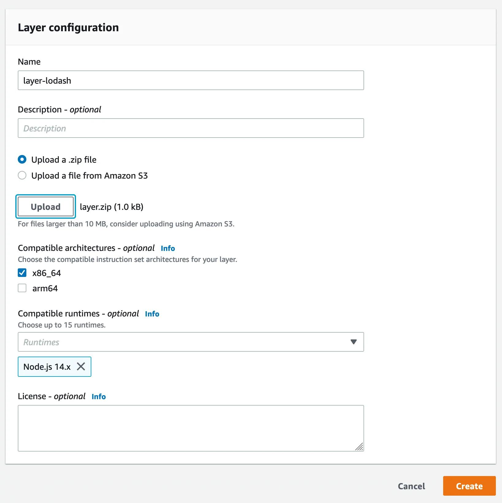 create/add the layer configurations create/add the layer configurations